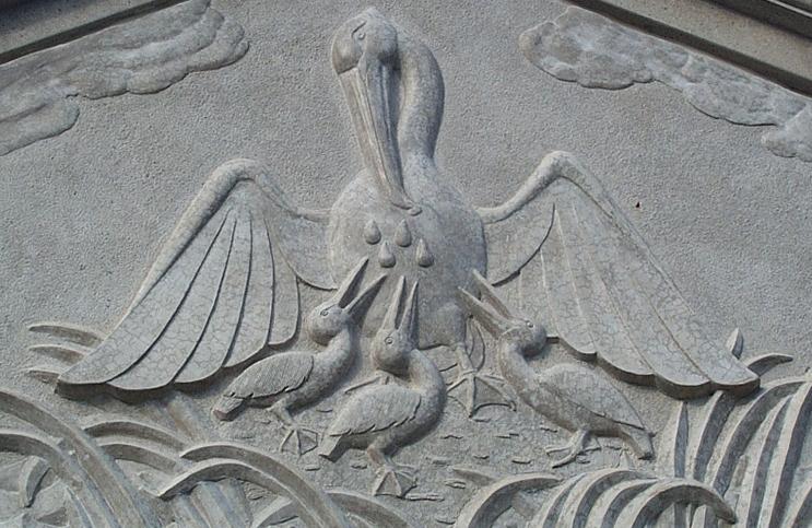 the pelican represents Christ's love and self-sacrifice in response to our suffering